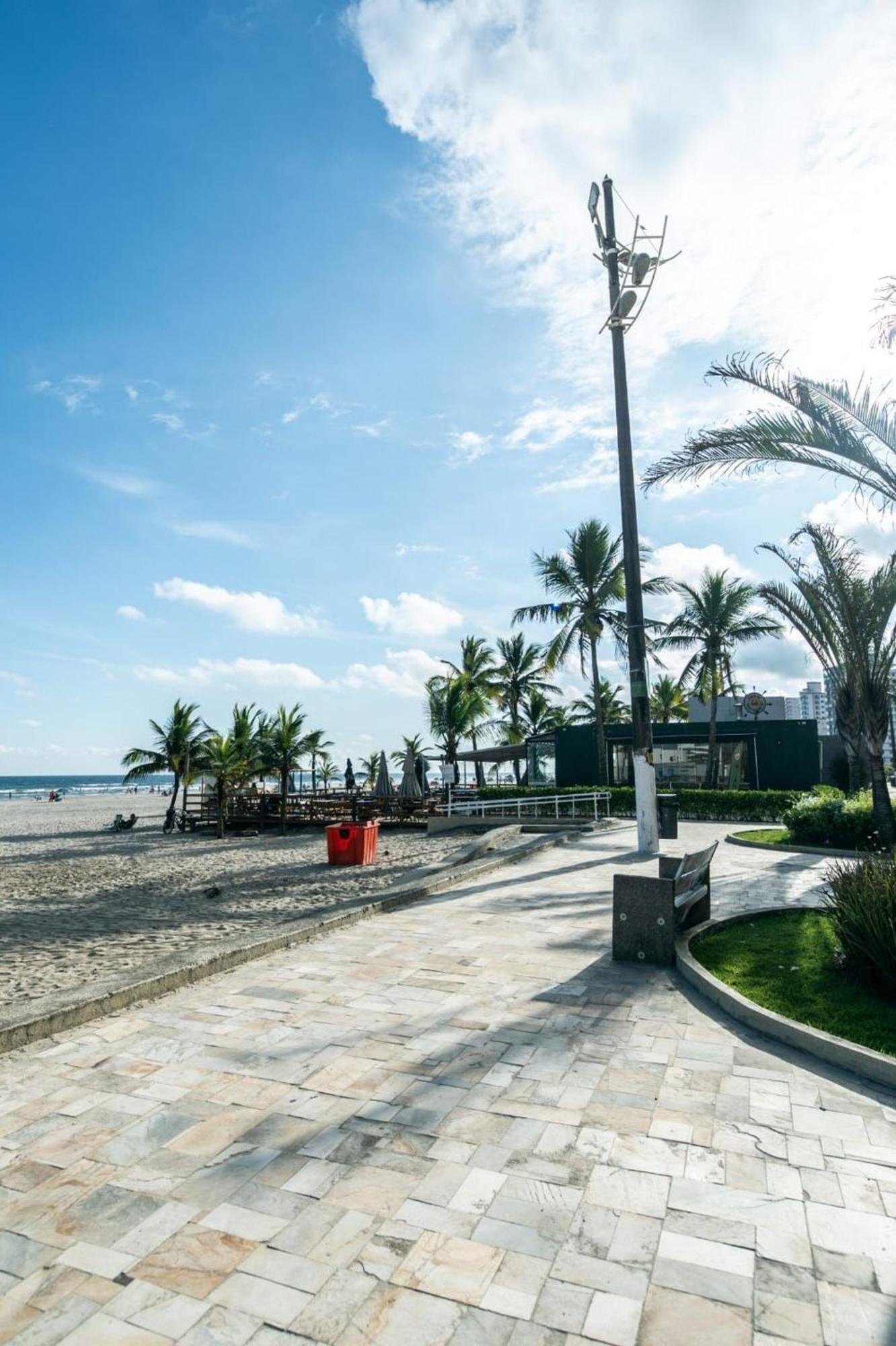 Frente Vista Mar Com Varanda Wi Fi 300Mbps E 10M Da Praia Da Tupi - Estacionamento Gratuito Praia Grande  Esterno foto