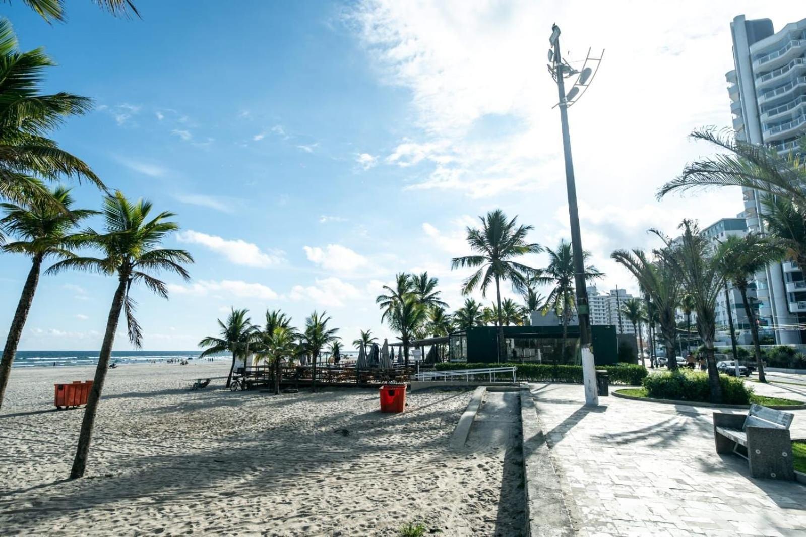 Frente Vista Mar Com Varanda Wi Fi 300Mbps E 10M Da Praia Da Tupi - Estacionamento Gratuito Praia Grande  Esterno foto